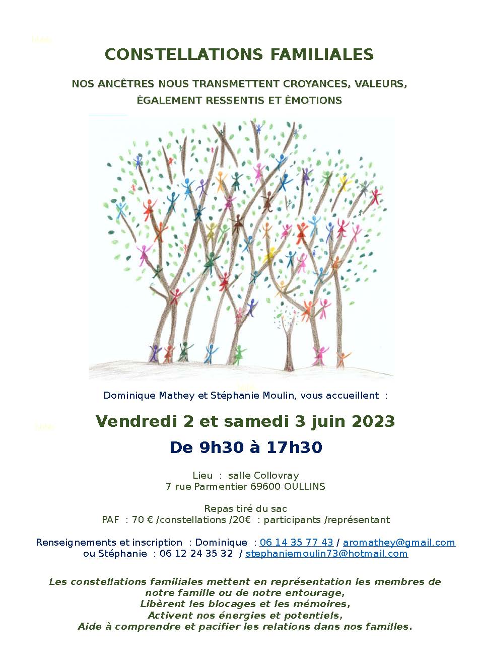 Atelier 2-3 Juin 2023 : Constellations Familiales