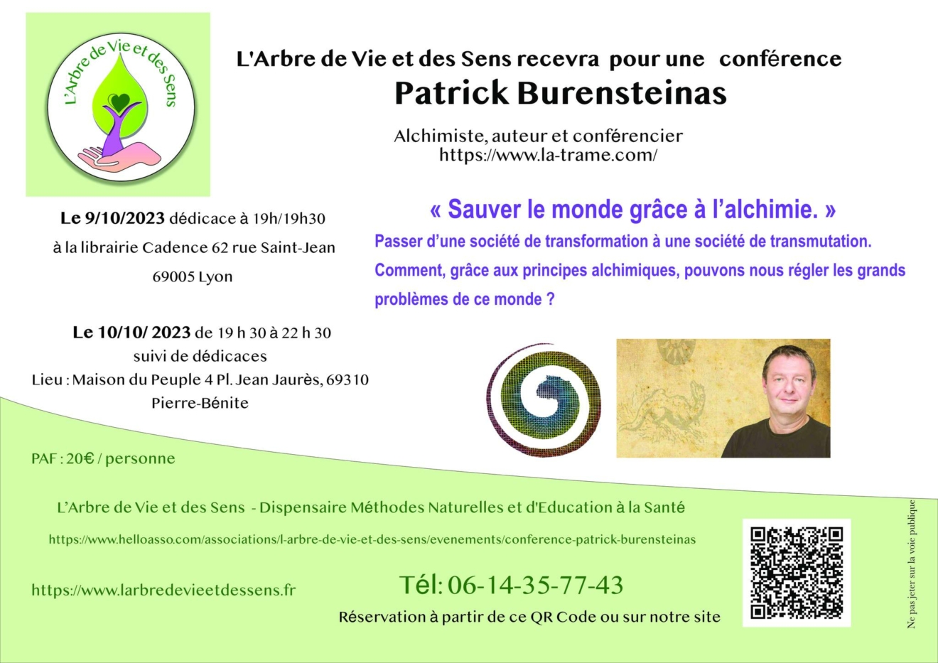 Conférence Patrick BURENSTEINAS ＂Sauver le Monde grâce à l'Alchimie＂