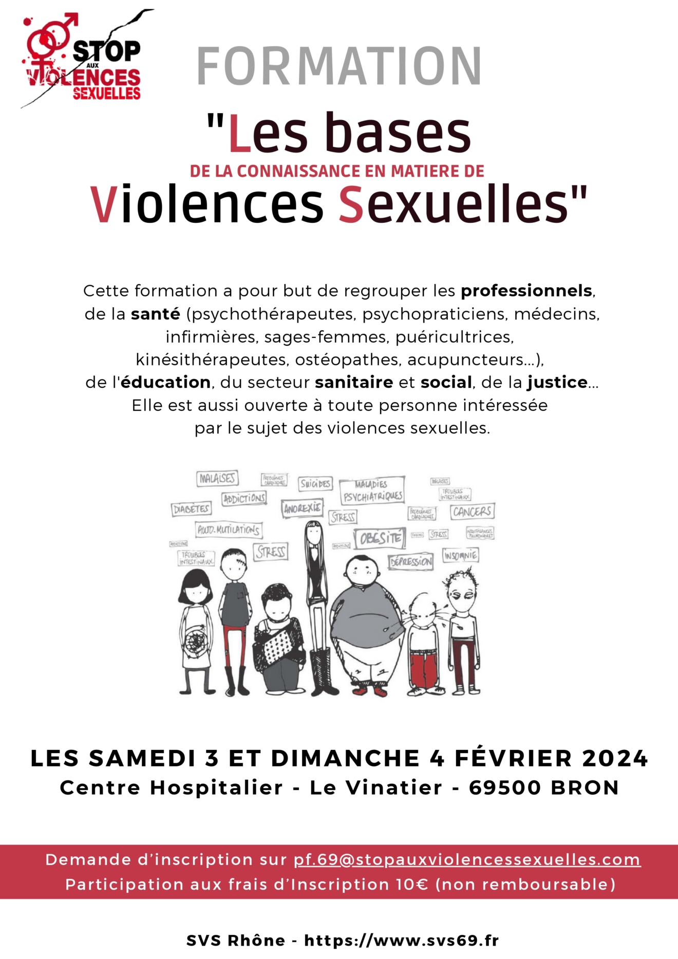 INSCRIPTION FORMATION LES BASES STOP AUX VIOLENCES SEXUELLES DES 3 et 4 février 2024